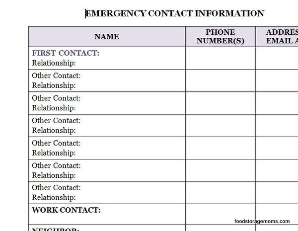 Emergency Contact Information