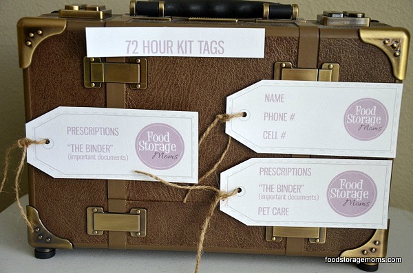 tags for 72 hour bug out bags 