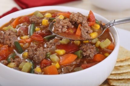 Slow Cooker Vegetable Beef Soup Recipe - Food Storage Moms