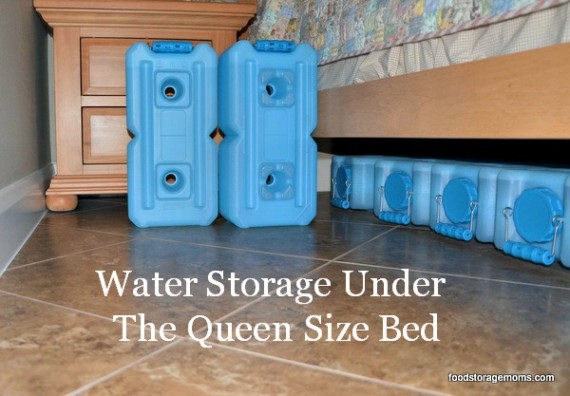 How To Store Water Long Term Under A Bed | via www.foodstoragemoms.com