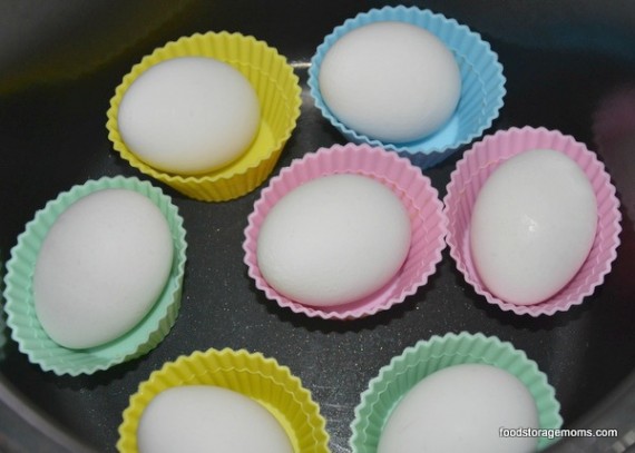 Eggs In Silicone Cupcake Holder