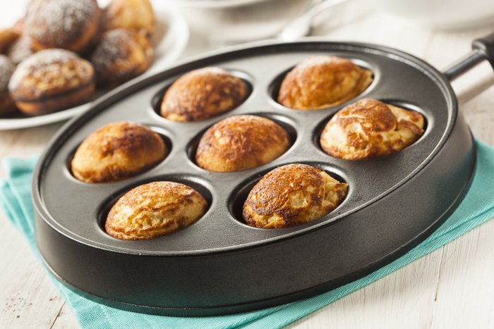 Cast Iron Aebleskiver Pan for Authentic Danish Stuffed Pancakes