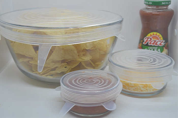 Wrapables Reusable Silicone Suction Bowl Lids, Food Storage Covers