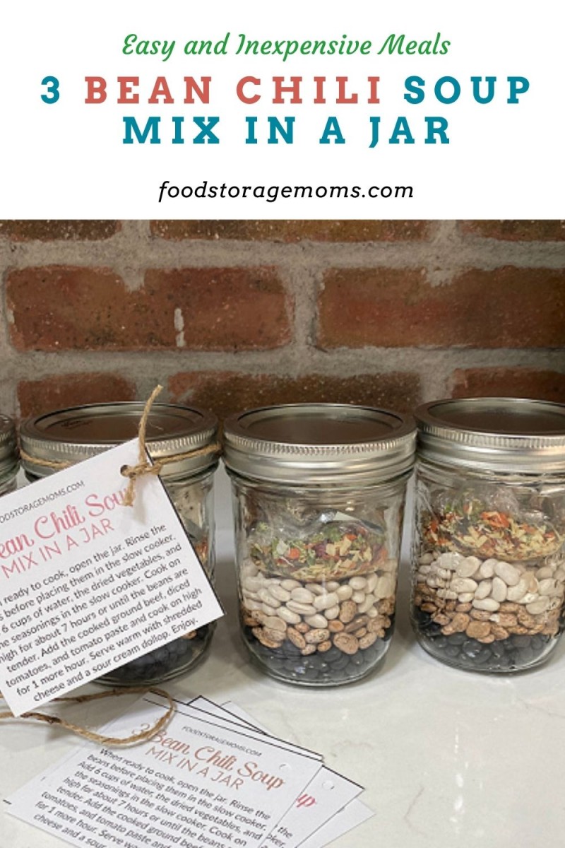 3 Bean Chili Soup Mix In A Jar - Food Storage Moms