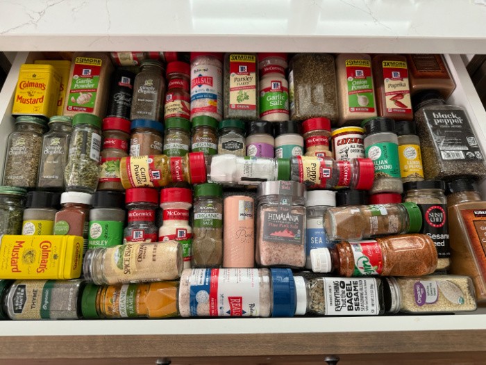 Kitchen Spices In Drawer