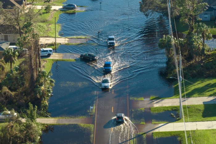 Hurricane Flooded Area In Florida