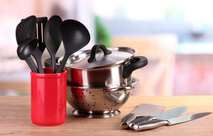 Black Kitchen Utensil On Table