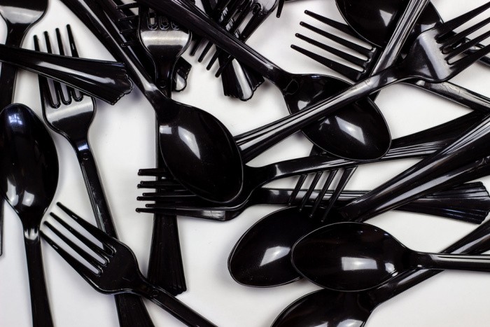 Black Plastic Forks and Spoons