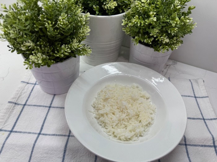 Chicken Haystacks Rice On Plate